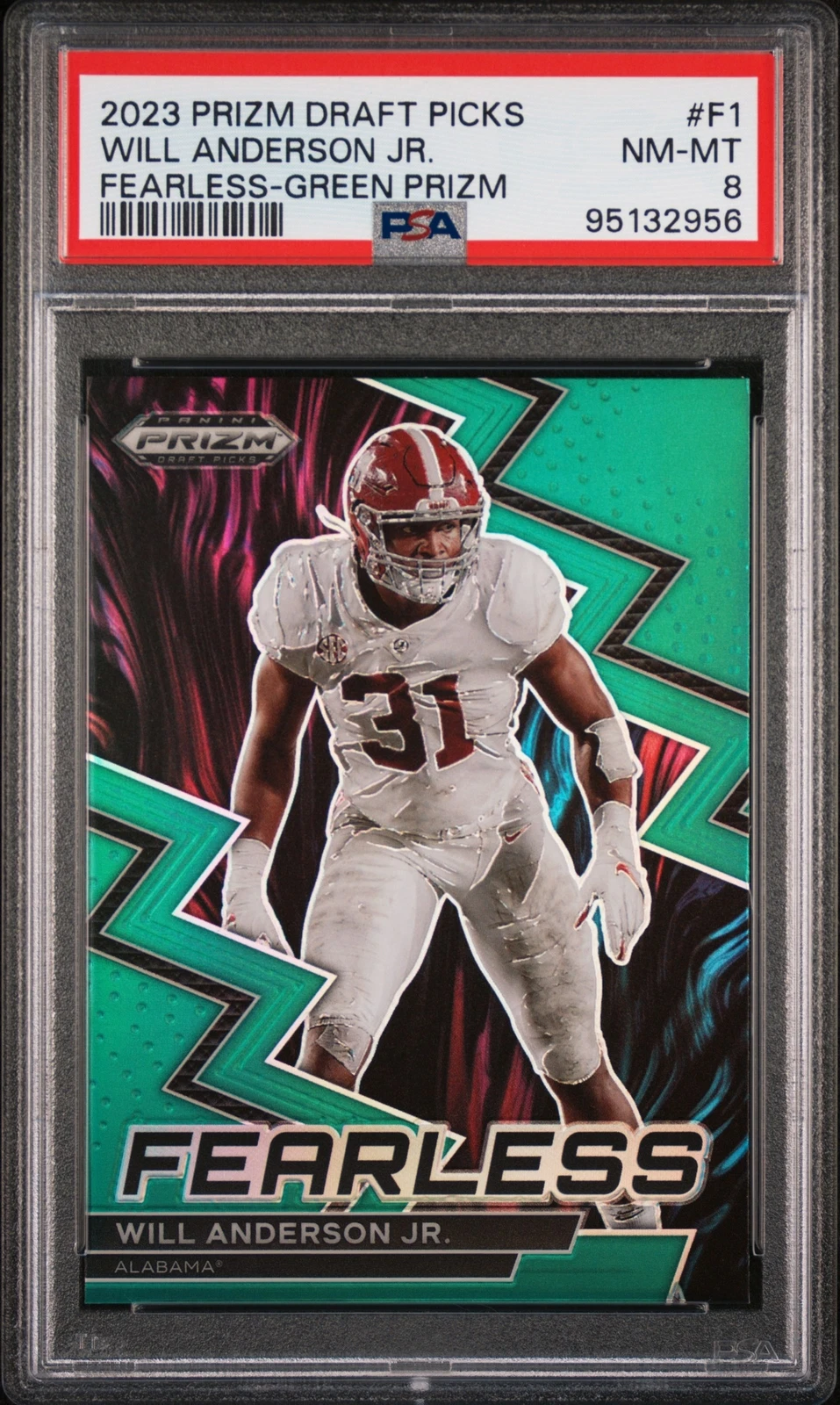 Will Anderson Panini Prizm Draft Picks Fearless #F1 Green