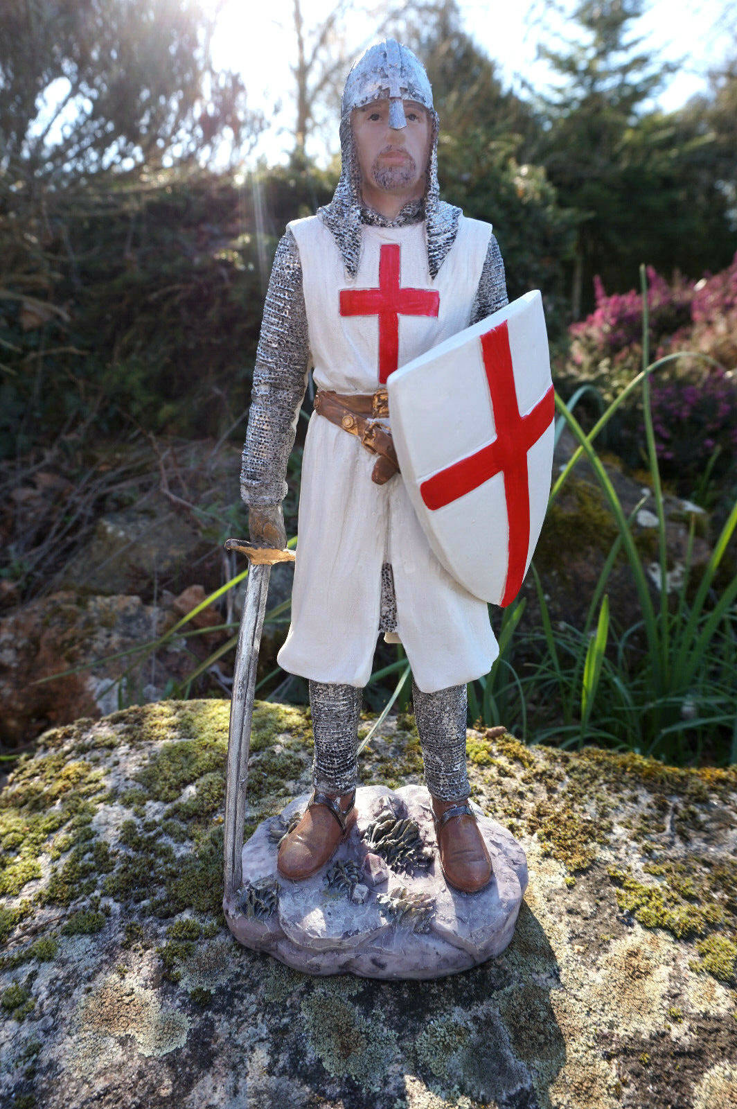 Figurine templier Robert de Craon médiéval 31 cm idée cadeau passionné