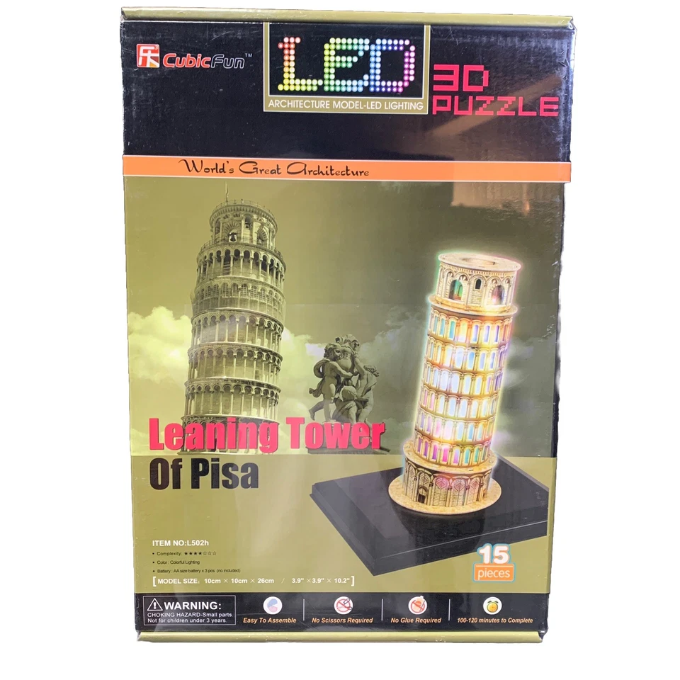 4 LED 3D Puzzle ~ World's Great Architecture ~ Colorful Lighting ~ NEW & Sealed - Image 2 of 4