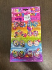 vintage lisa frank clip on earrings party favor pack new Nib 8 Pairs Cat Unicorn