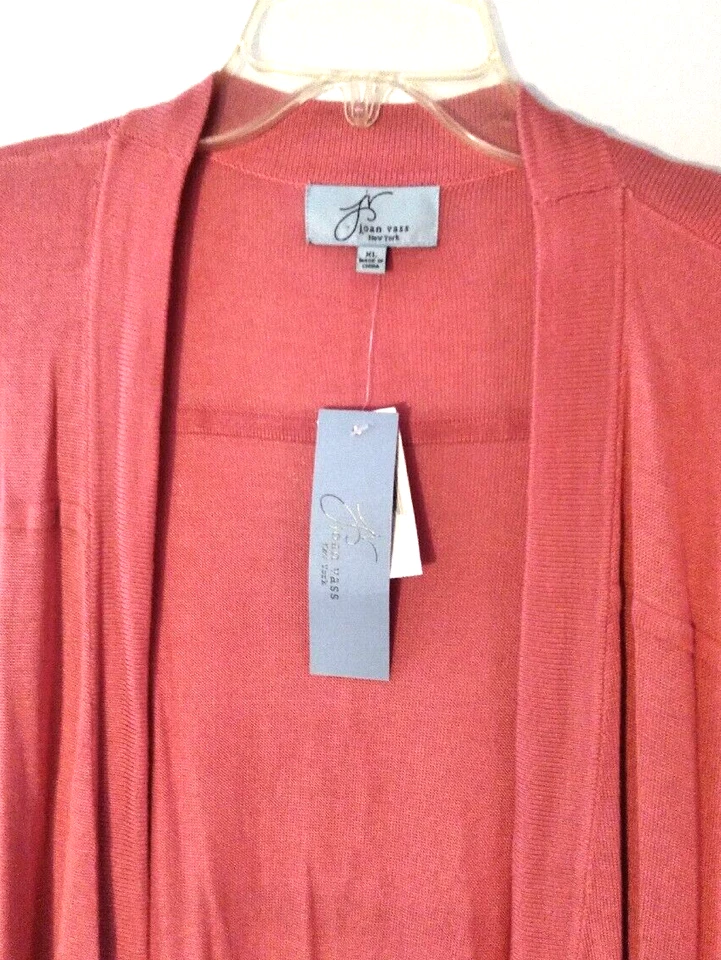 NUEVA CHAQUETA CÁRDIGAN ABIERTA MANGA 3/4 ROSA TÉ SUAVE JOAN VASS PARA MUJER TALLA XL NUEVA CON ETIQUETAS Foto 3 de 4