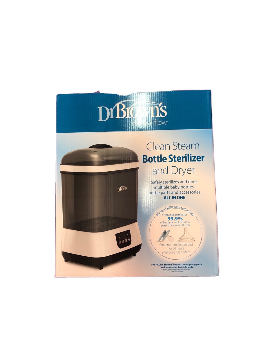 Brown's Clean Steam Bottle Sterilizer Dryer, White NEW