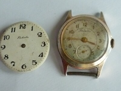 VINTAGE POBEDA PETERGOFF UHR + RAKETA UHR ZIFFERBLATT + UHRWERK 2609 4 TEILIG