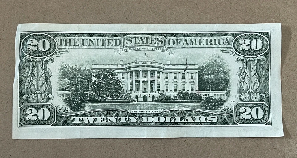 1985 Twenty Dollar Federal Reserve Note $20  VF ERROR MISPRINT MISALIGNED - Image 2 of 2