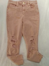 Universal Thread Women's Pink/Salmon Distressed High Rise Skinny Jeans Sz. 8/29R