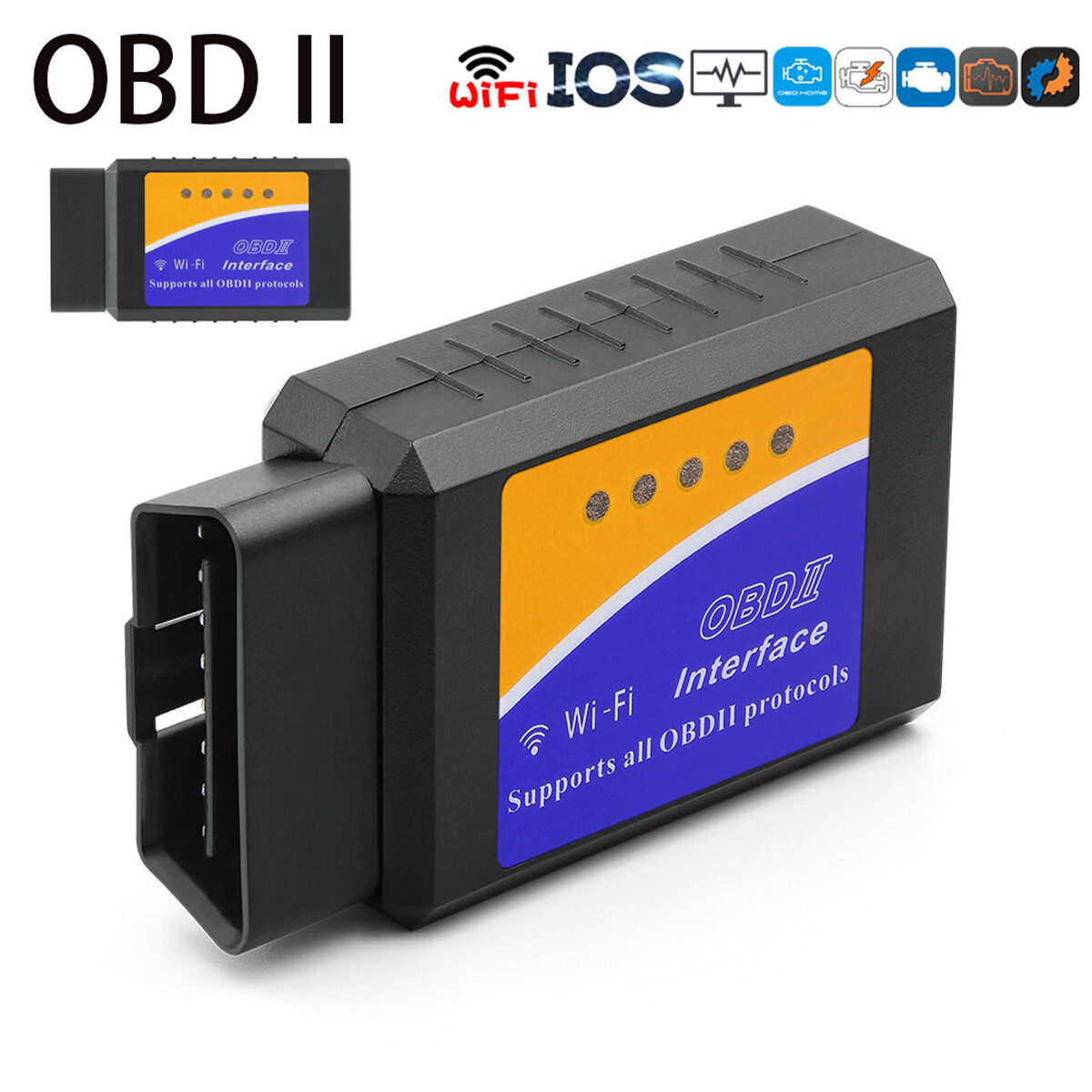 ELM327 OBD2 WiFi Car Diagnostic Scanner Tool Wireless for iOS Android Phones  -image