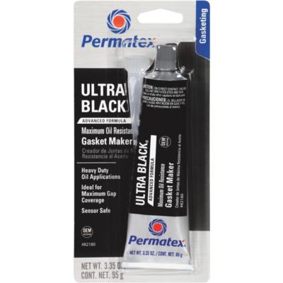 (3)-PERMATEX 3 Oz Sensor-Safe Low Odor Ultra Black Silicone Gasket Maker 82180
