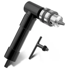 90 Degree Right Angle Drill Attachment Adapter w/ 8mm Hex Shank for Power Drills