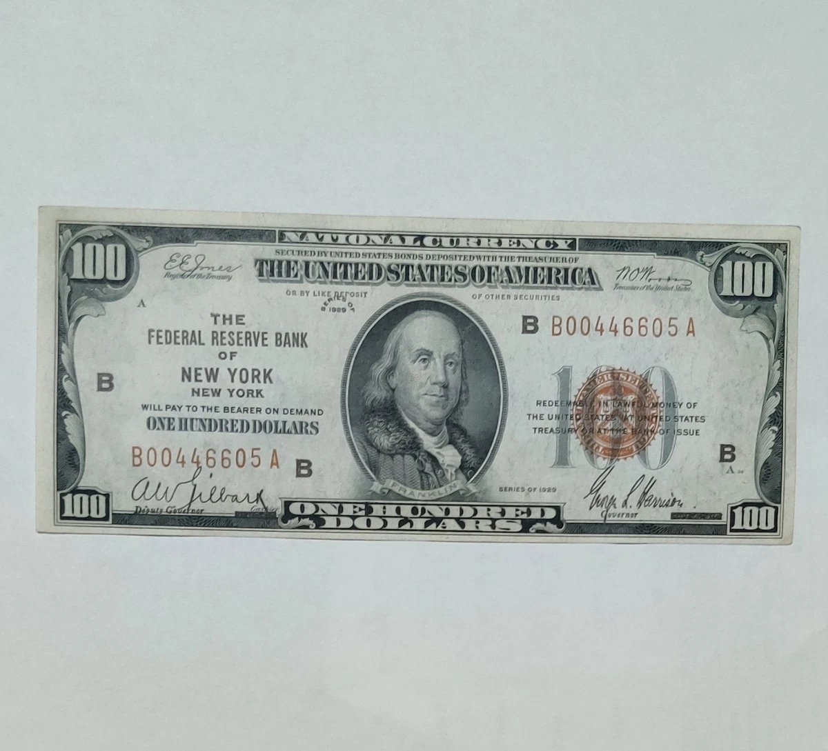 Uncirculated $100 1929 Year US Small Size Paper Money Notes for
