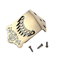 8 String Mandolin Tailpiece Feather Pattern Excellent Metal Bronze Color
