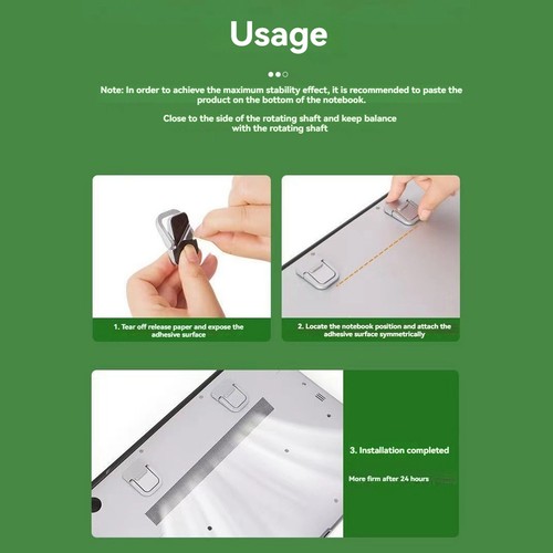 2 Pièces Support Portable Ordinateur Portable Support Pliable Ordinateur Portable Invisible Rise7181 - Photo 8/10