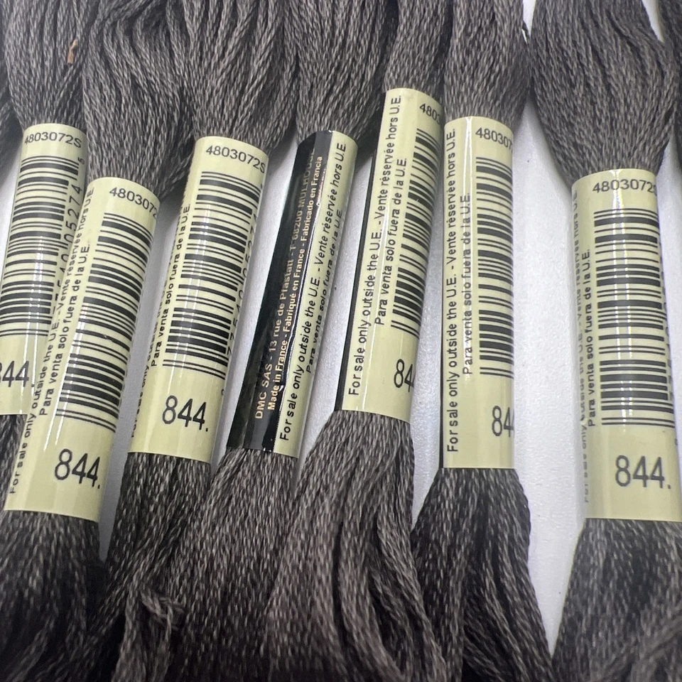 12 PACK - 844 DARK GRAY Moline DMC 6-Strand Embroidery Cotton 8.7yd Brand New! - Image 2 of 3
