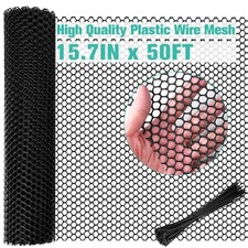 Plastic Mesh Fence 15.7IN x 50FT - 0.3IN Opening Plastic Chicken Wire Netting... 0.94 per foot