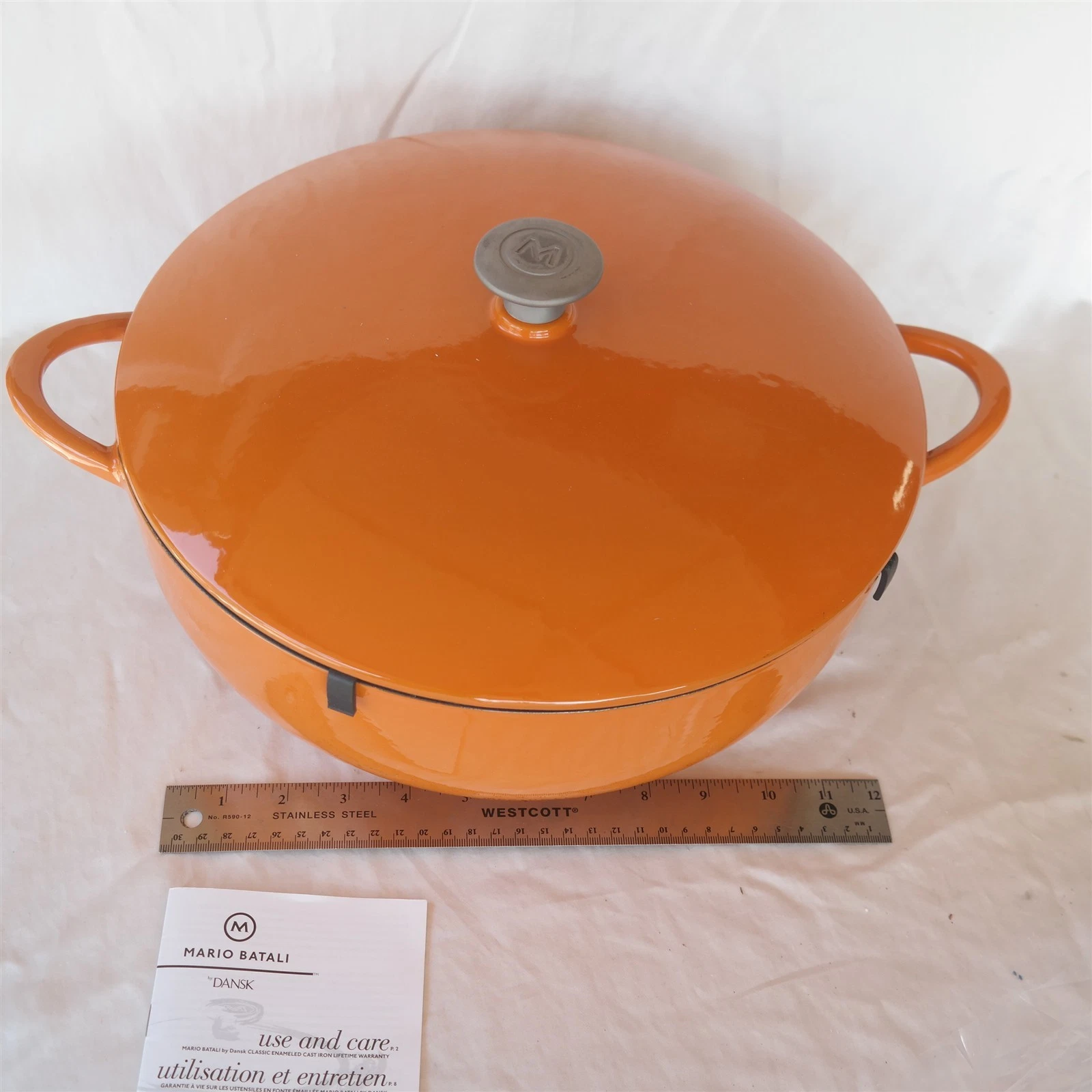 New Mario Batali DANSK Cast Iron 7.5qt Stockpot / Stew Pot 18 pounds Orange
Opens in a new window or