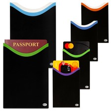 RFID Blocking Credit Card Passport Sleeves 4 Short Side Credit Card 2 Passp...