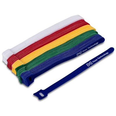 Hosa WTI-508 Hook and Loop Cable Tie - Multi Color, 50-Pack