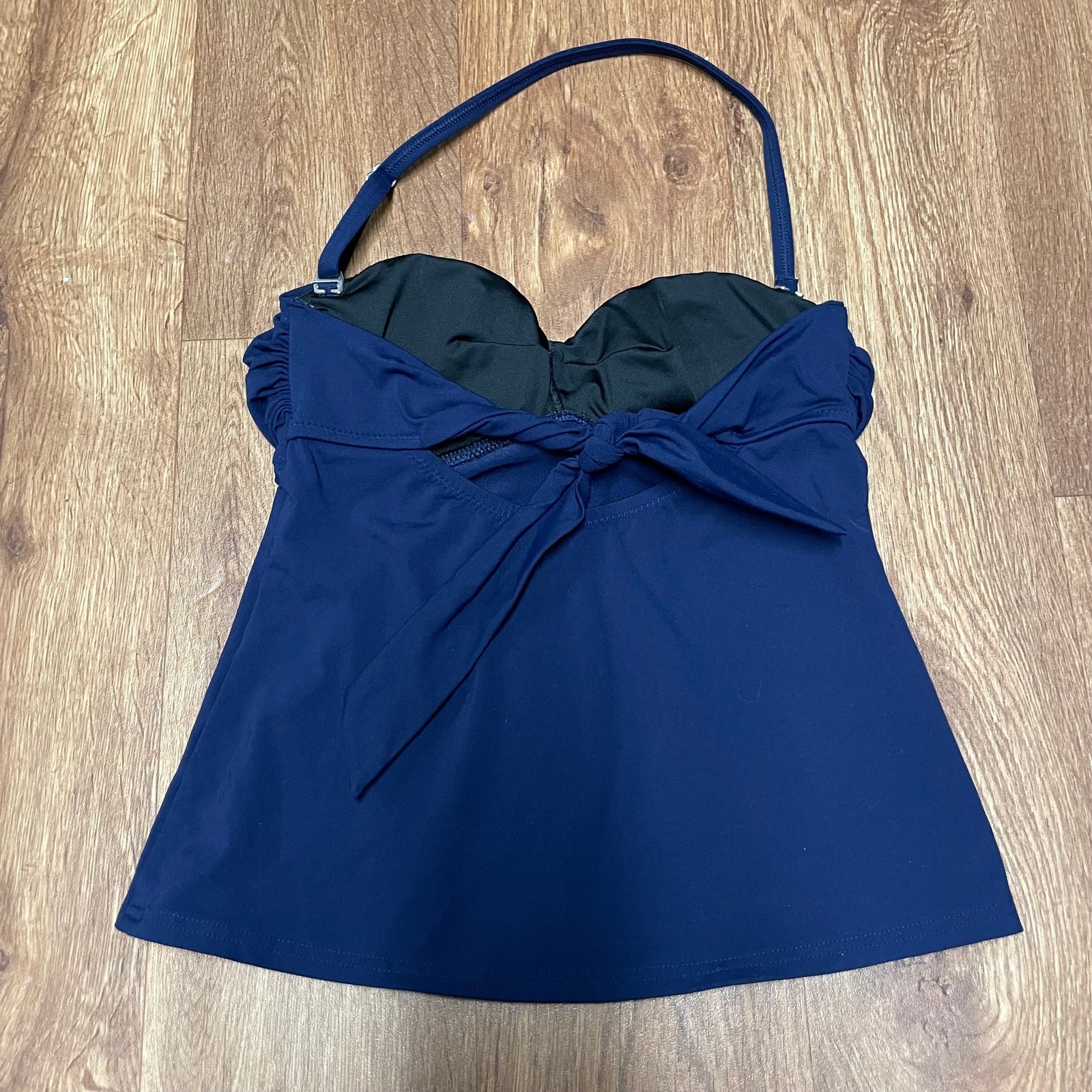 Lands End Womens Solid Blue Strapless Halter Tank… - image 2
