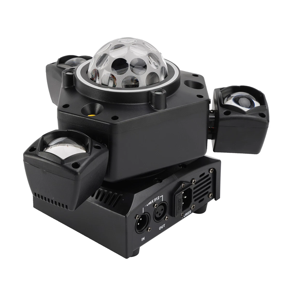 Luz de escenario LED de tres cabezales con haz de luz móvil y láser para DJ y fiestas discoteca