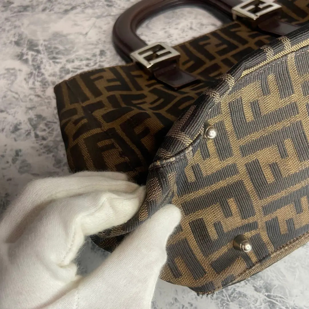 FENDI FF Zucca Hand Bag Tote Purse 26693 Authentic Used Japan thumbnail 19