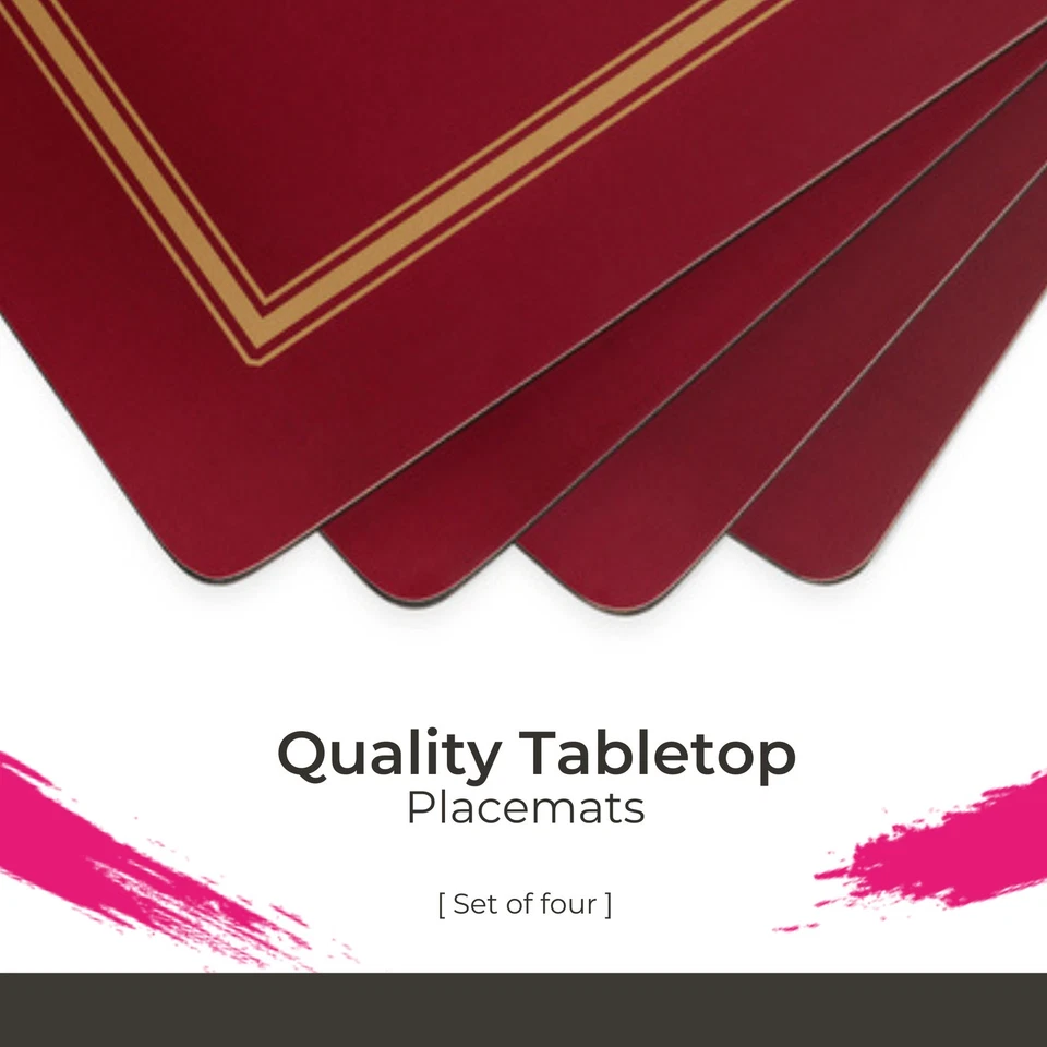 Colchonetas Pimpernel Classic Borgoña - Juego de 4 Foto 2 de 4