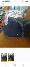 Muk Luks Women s Knit Bootie Slippers Faux Fur Lined Striped Size 9