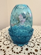 美☆フェントン ベイビーブルー オーバーレイ ランプ Fenton Blue Fairy Lamp for sale | eBay