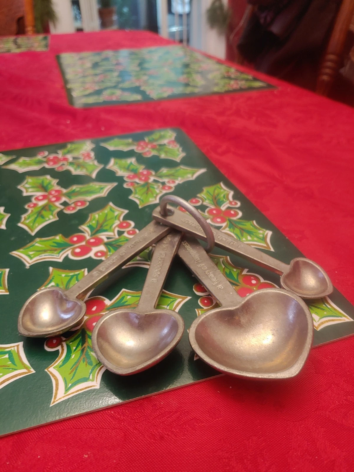 Vintage Heart Shape Measuring Spoons. Made In The USA