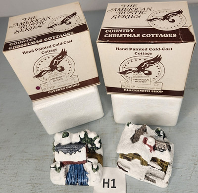 1989 AMERICAN RUSTIC SERIES COVERED BRIDGE / BLACKSMITH  SHOP BOXES EXCELLENT H1
