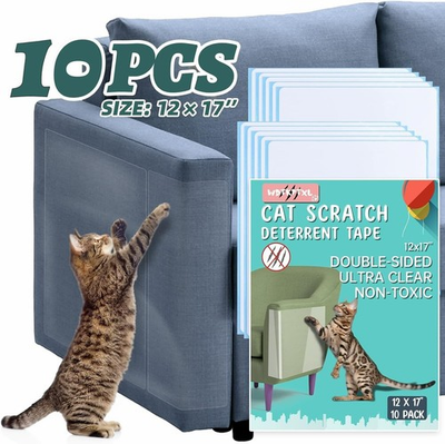 #ad 10Pc Cat Anti Scratch Furniture Protector Clear Self Adhesive Sheets Dual Side $13.99