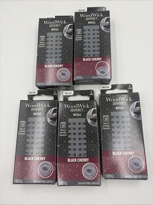 Woodwick Journey Refill Black Cherry Car Auto Air Freshener Lot Of 5 Scent Fresh