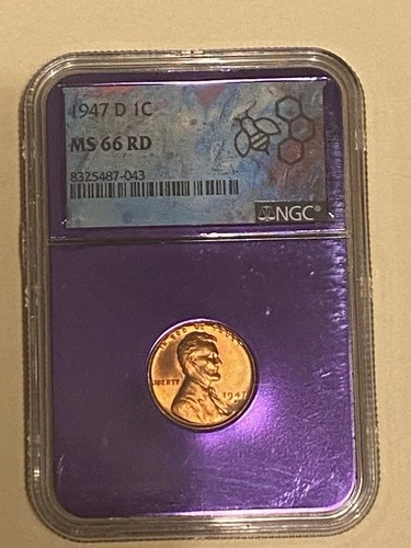 1947 D Lincoln Cent MS66 RD NGC BU Unc Red Wheat Penny