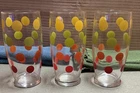 Vintage Set of 3 Polka dot drinking glasses, possibly Anchor Hocking ? MCM