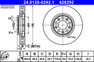 Brake Disc ALFA ROMEO TONALE 1.3 Hybrid Q4 24.0128-0292.1 (1 pcs)