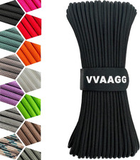 1000 Black Paracord Rope 100FT Utility Nylon Heavy Duty 12 Strand Parachute Cord