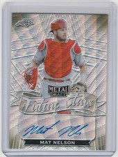 2021 Leaf Metal Draft Auto Mat Nelson Future Stars Cincinnati Reds