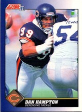 1991 Score 10-2-p Dan Hampton Chicago Bears #89