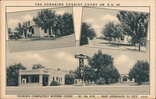 Tucson, Arizona AZ The Sunshine Tourist Court Teich Linen Vintage Postcard
