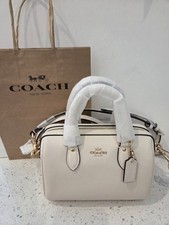 Coach CV404 Blue Pebble Leather Bag Tote Horse Carriage Purse for
