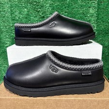 UGG Men's Classic Tasman Leather Regen Black Slippers 1163890 BLK Size 9