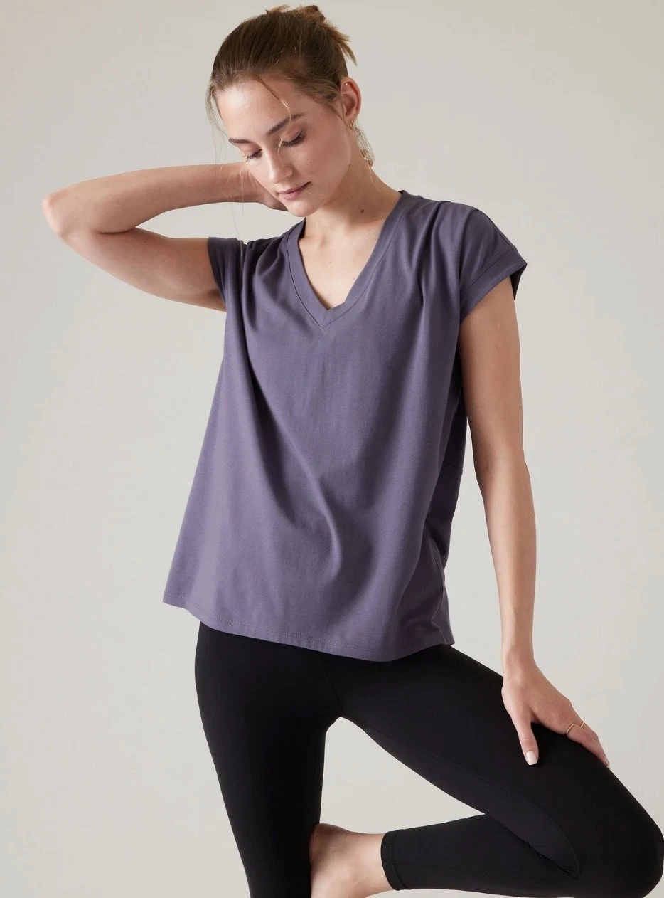 Athleta 3X Outbound Twist Tee Purple NWT