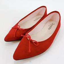 Repetto Pointed Toe Ballet Flats Red Leather EU36/US6 Women's Shoes Auth Popular
