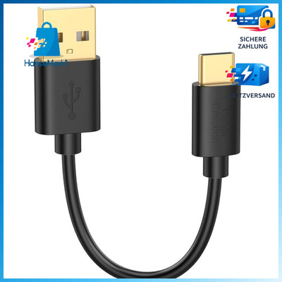 USB C-Kabel 15cm USB C auf USB A 2.0 für MacBook Galaxy S10 Schutzhülle