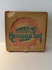 Vintage Federal Glass Co. 1950’s Hawaiian Leaf 8 Piece Snack Set in Original Box