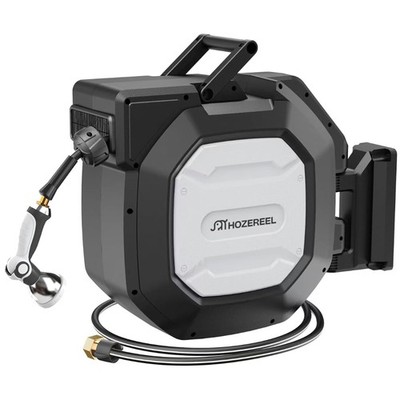 5/8'' x 100 ft Heavy Duty Retractable Garden Hose Reel by , Outdoor Garden Hos...