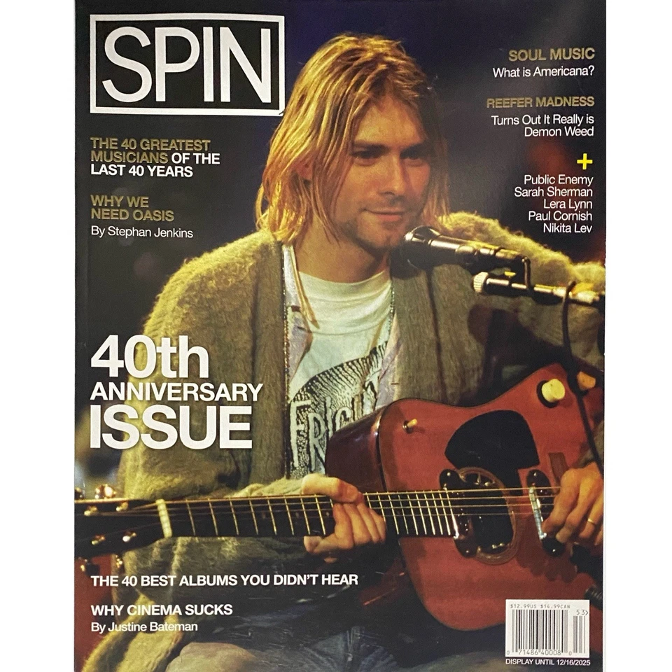 SPIN MAGAZINE - Kurt Cobain - FALL 2025 - 40TH ANNIVERSARY ISSUE - Free Shipping