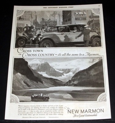 1926 OLD MAGAZINE PRINT AD, THE NEW MARMON MOTOR CAR, IT'S A GREAT AUTOMOBILE!