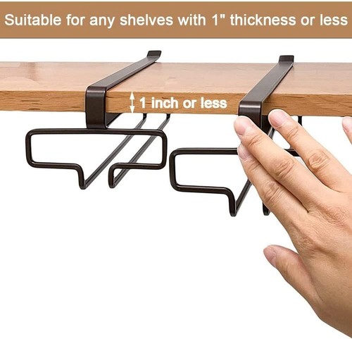 LINFIDITE 2er Set Weinglashalter schwarz - Elegante Hängeregal für Gläser - Bild 7 von 12