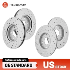 Front and Rear Disc Drilled Brake Rotors Set for Mazda CX-3 FWD 2016 2017 2018