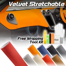 Velvet Stretchable Suede Textured Car Vinyl Wrap Sticker Decal Sheet Film DIY