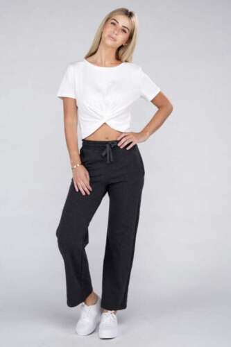 Women's Comfy Relaxed Fit Lounge Wide Pants with Drawstrings